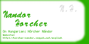 nandor horcher business card