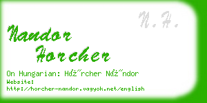 nandor horcher business card